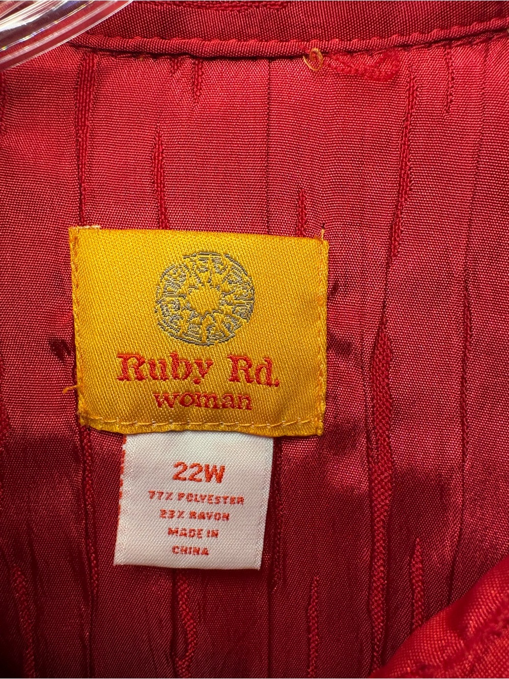Ruby Rd. Women's Shiny Red Button-Front Jean Jacket - Picture 4 of 5